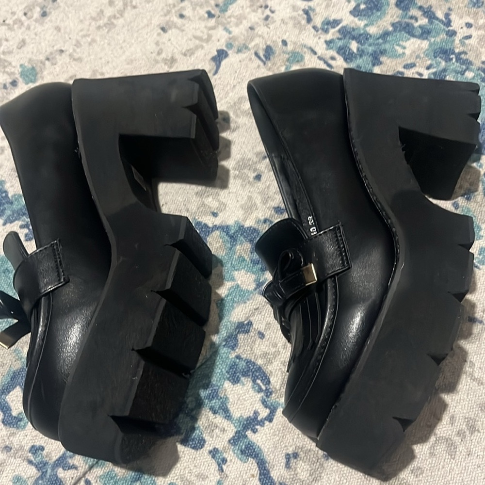 Black Platform Loafers - Picture 3 of 5